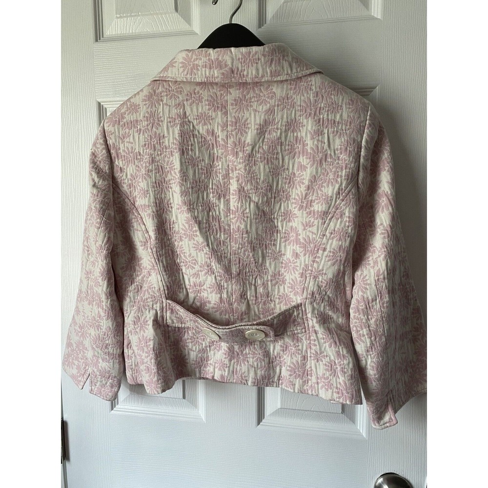 Dalia Women’s Pink Floral 3 Buttons Front Blazer Size 8 - Picture 2 of 5